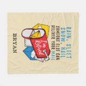 郵便局員の退職メールパーソナライズされたマン フリースブランケット (正面(横))