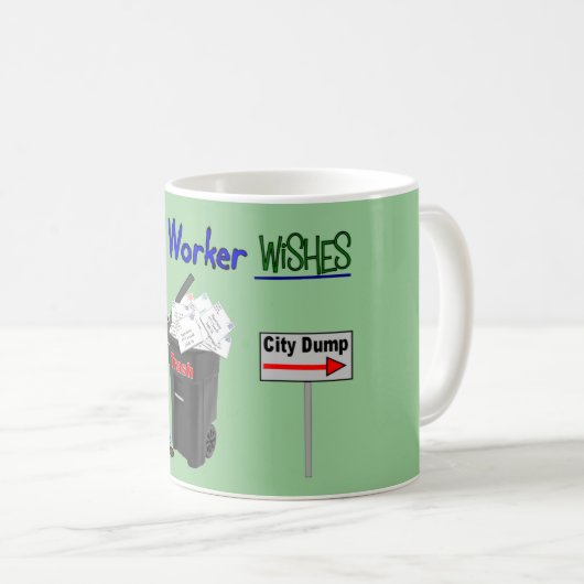 郵便局員の願い--おもしろい コーヒーマグカップ (正面右)