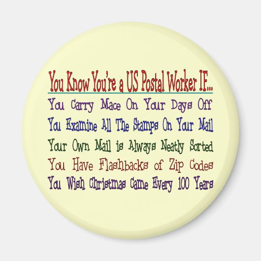 郵便局員を知っているもし マグネット (正面)