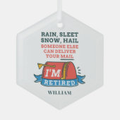 郵便局員カスタム退職 ガラスオーナメント (正面)