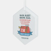 郵便局員カスタム退職 ガラスオーナメント (正面左)