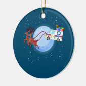 郵便局員クリスマスメールトラック郵便おもしろい配達人 セラミックオーナメント (左)