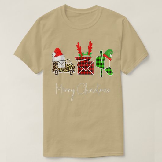 郵便局員メリークリスマスおもしろいクリスマス Tシャツ (デザイン正面)
