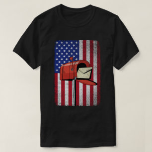 郵便局員ヴィンテージ米国旗郵便 Tシャツ