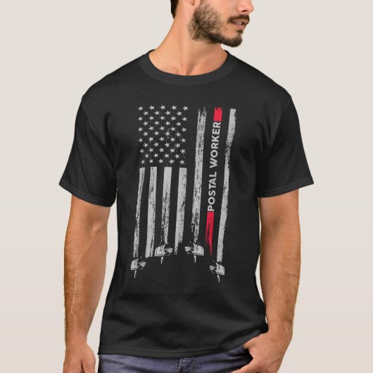 郵便局員ヴィンテージUSA米国国旗US Postal Tシャツ (正面)