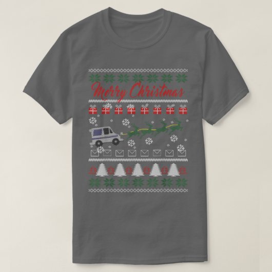 郵便局員 クリスマス 汚いホリデー Tシャツ (デザイン正面)
