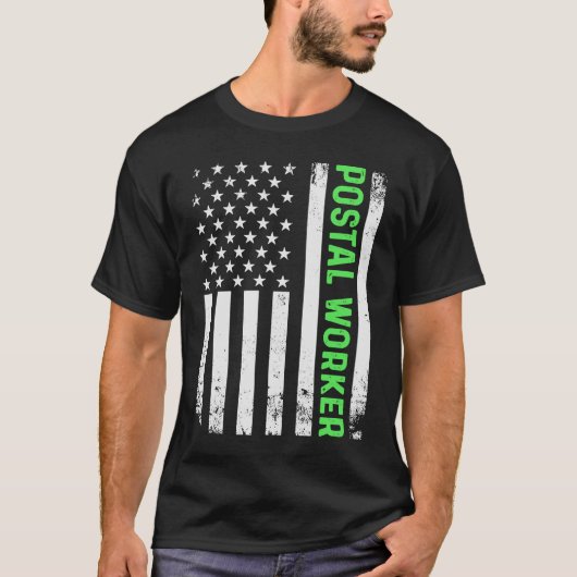 郵便局米国旗動揺して郵便局米国郵便 Tシャツ (正面)