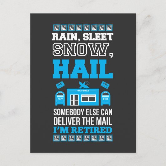 郵便局職員退職記念 郵便配達員 ポストカード (正面)