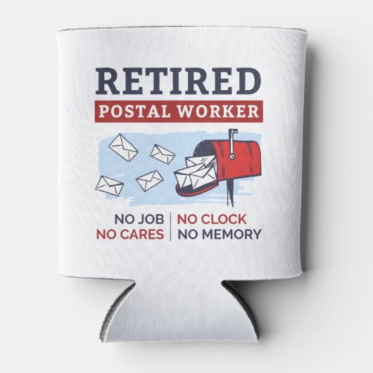 郵便局退職郵便退職したマンおもしろいGag 缶クーラー (正面)