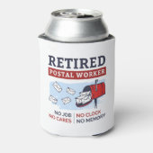 郵便局退職郵便退職したマンおもしろいGag 缶クーラー (缶裏面)