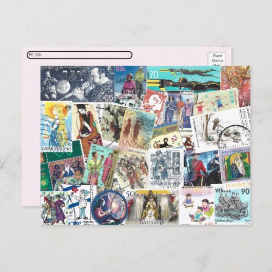 郵便料金と人との交配後 ポストカード (正面/裏面)