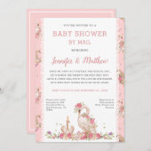 郵便物お洒落のおとぎ話で白鳥が羽化  招待状 (正面/裏面)