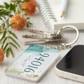 郵便番号と町の新しいホームプレゼント キーホルダー (正面右)