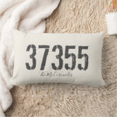 郵便番号素朴ファミリの手書き入パーソナライズされた力 ランバークッション (ブランケット)