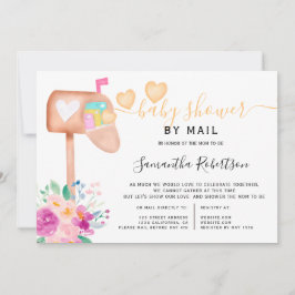郵便箱の花水彩ベビーシャワー by mail 招待状