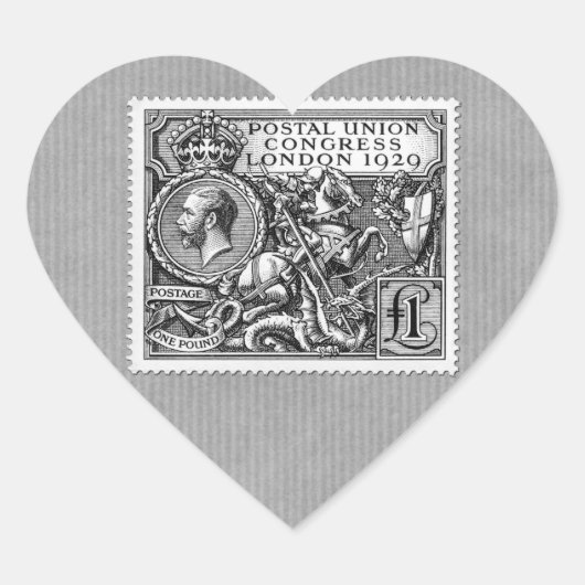郵便組合会議1929 1ポンド郵便切手 ハートシール (正面)