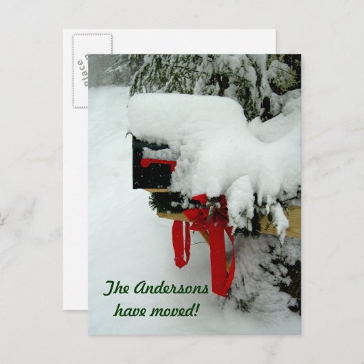 郵便経路新住所の冬のお知らせ 案内ポストカード (正面/裏面)