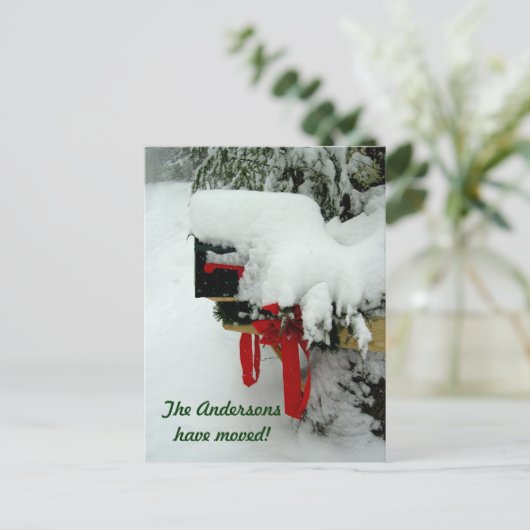 郵便経路新住所の冬のお知らせ 案内ポストカード (スタンド正面)
