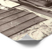 郵便袋のベビー付き郵便局員 ポスター (角)