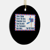 郵便退職した書郵便局員の退職 セラミックオーナメント (右)