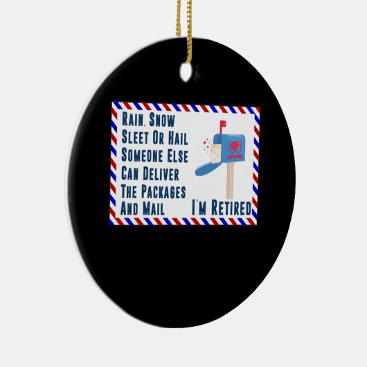 郵便退職した書郵便局員の退職 セラミックオーナメント (右)