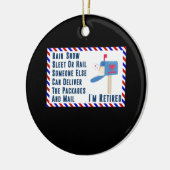 郵便退職した書郵便局員の退職 セラミックオーナメント (左)