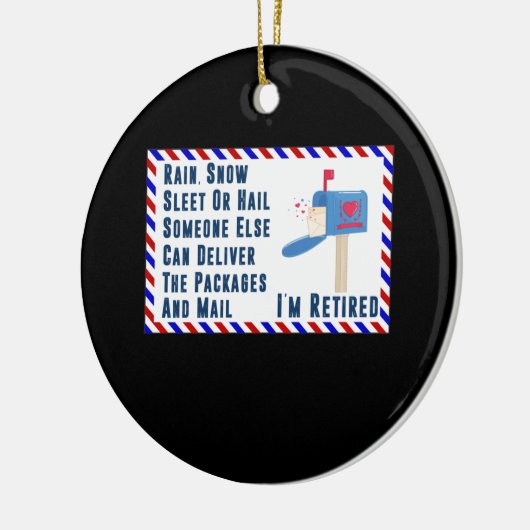 郵便退職した書郵便局員の退職 セラミックオーナメント (左)