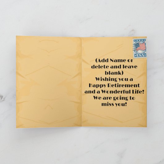 郵便退職 – 折り畳みサンキューカード サンキューカード (内部)