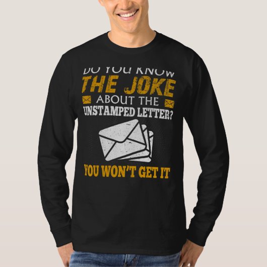 郵便運送業者のジョークの刻印なし郵便局員M Tシャツ (正面)