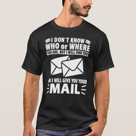 郵便郵便おもしろい人郵便配送業者 Tシャツ (正面)