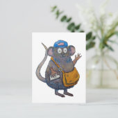 郵便郵便キャリア郵便配達人ありがとうマウス ポストカード (スタンド正面)