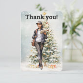 郵便郵便郵便郵便郵便運送業者クリスマスツリー サンキューカード (スタンド正面)
