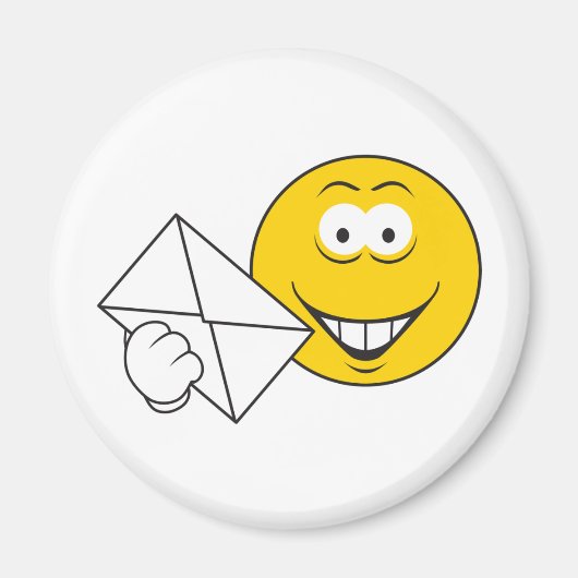 郵便郵便郵便配達人顔 マグネット (正面)