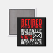 郵便配送業者の労働者退職金おもしろい郵便 マグネット (正面/裏面)