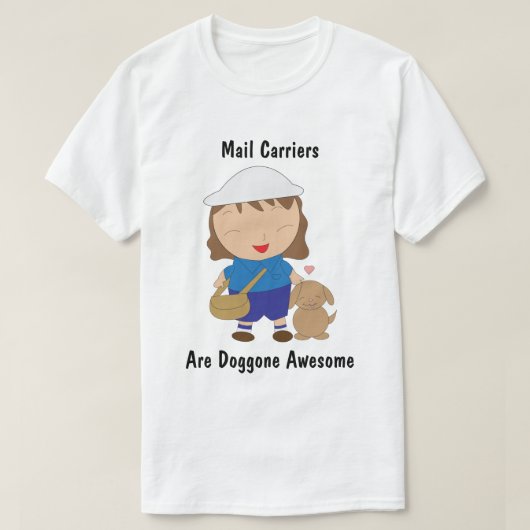 郵便配送業者の郵便局員の評価(女性) Tシャツ (デザイン正面)