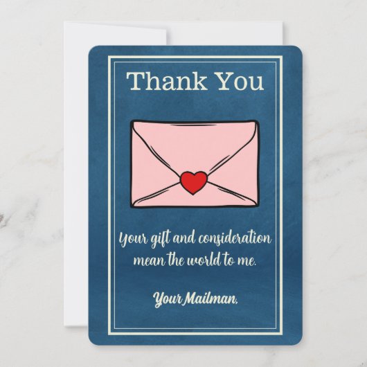 郵便配送業者の郵便運送業者の送信 サンキューカード (正面)