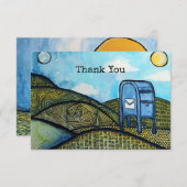 郵便配送業者ドロップボックス郵便サービスアート サンキューカード (正面/裏面)