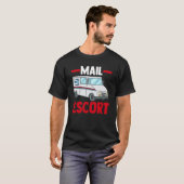 郵便配送業者郵便配達人郵便局員メールEs Tシャツ (正面フル)