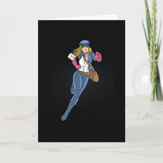 郵便配達の女性 カード (正面)