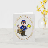 郵便配達人ありがとう感謝カード カード (黄色い花)