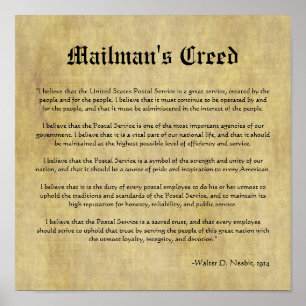 郵便配達人のCreed Letter Carrier Gift ポスター