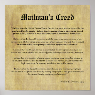 郵便配達人のCreed Letter Carrier Gift ポスター