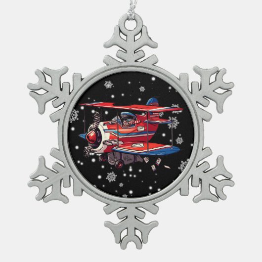 郵便配達人 スノーフレークピューターオーナメント (正面)