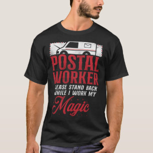 郵便配達員お願い立ち戻るWh Tシャツ