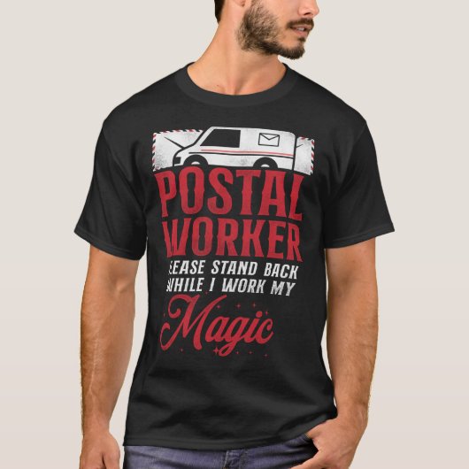 郵便配達員お願い立ち戻るWh Tシャツ (正面)
