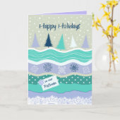 郵便配達員のためのクリスマスツリーと雪の結晶カード カード (黄色い花)