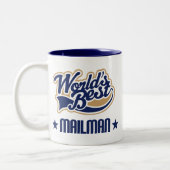 郵便配達員のギフト(世界のベスト) ツートーンマグカップ (左)