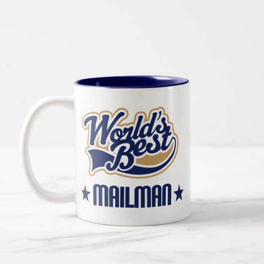 郵便配達員のギフト(世界のベスト) ツートーンマグカップ (左)