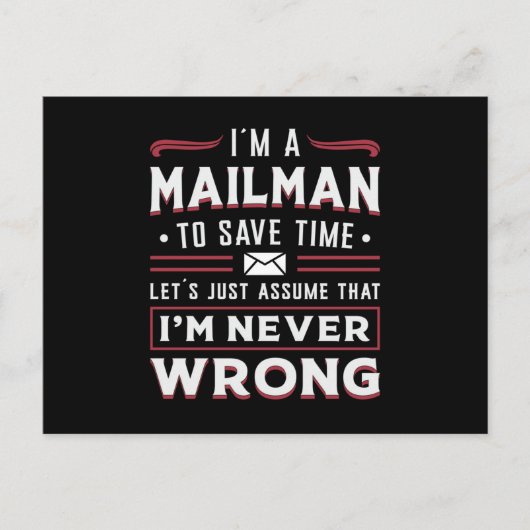 郵便配達員の郵便郵送の日ギフトアイデア ポストカード (正面)