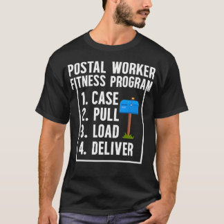 郵便配達員フィットネスプログラム 郵便局員 ポストマン マ Tシャツ